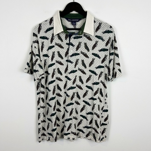 Vintage Van Heusen Men's Golf Novelty Print Polo Size X-Large - Picture 1 of 5
